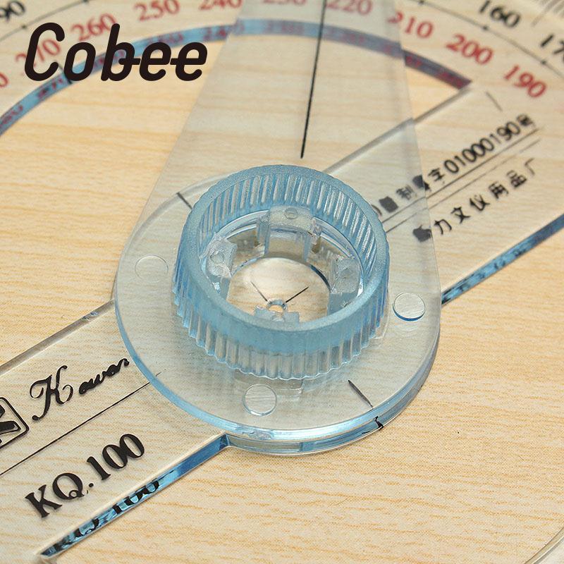 Full Circle 360-degree Pointer Protractor Plastic Angle Ruler Angular Viewer 1PC