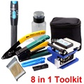 8 in 1 FTTH Fiber Optic Tool Kit with Fiber Optic Laser Pen Visual Fault Locator