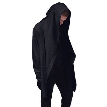 Оригинальный дизайн весна осень бренд мужская толстовка балахон мужчины гуд кардиган мантиссы черный плащ верхняя одежда сверхразмерные Vc0989