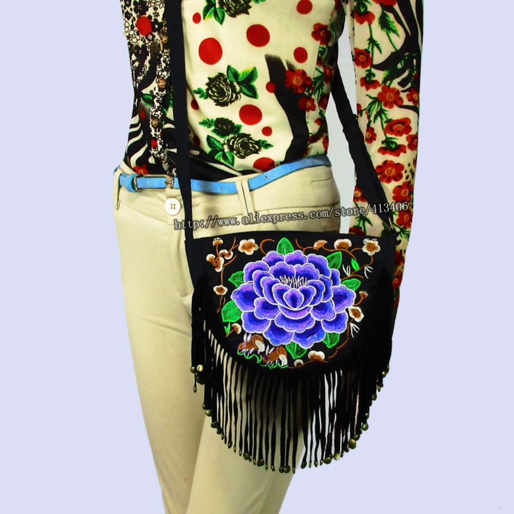 Vintage Hmong Tribal Ethnic Thai Indian Boho shoulder bag message bag handmade embroidery Tapestry SYS 400B