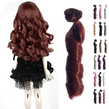 Free Shipping BJD SD Doll Wigs Hair DIY High-temperature Wire Curly Wave Wig Natural Color Wigs Hair