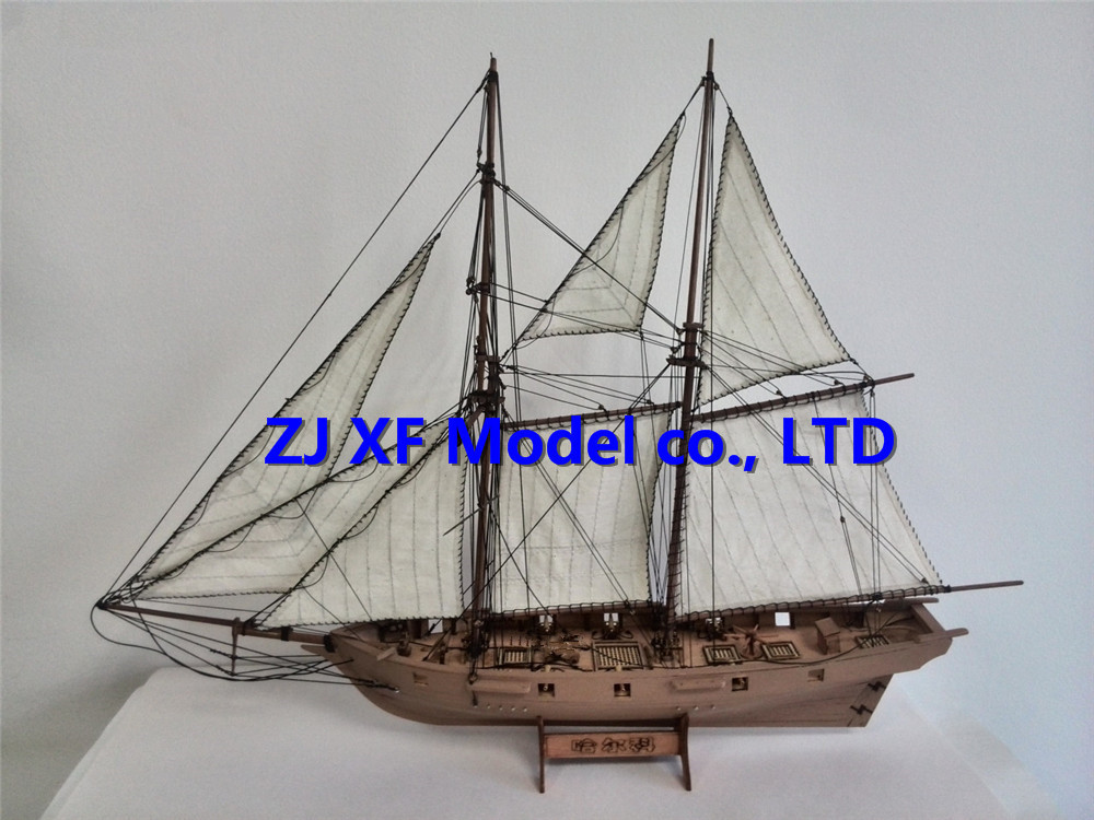 100 Laser-cut Wooden sailboat model The Halko 1840 western Sail boat 