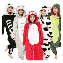 women’s Sleepwear Hot autumn and winter pajamas . Cute animal cartoon piece flannel pajamas . Couple pajamas Ms. tracksuit