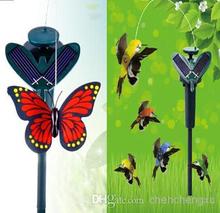 2015 nuevos colibríes solares mariposas jardín juguetes educativos juguetes de energía Solar y la batería combo puede elegir el estilo navidad t