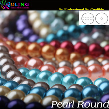 Dia 6MM round glass pearl beads mixed multicolor glass imitation pearls 100PCS / Lot DIY Making bead jewelry accessories 2016