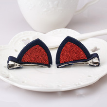 1pair/pack Lovely Cartoon DIY Sequins Stereo Cat Ear Hairpins For Kids Baby Hair Accessories Headwear Hair Clip