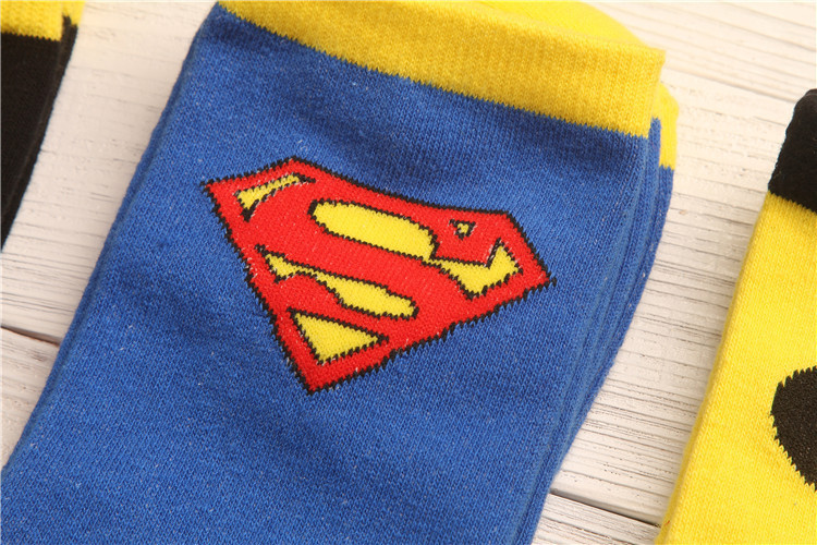 Superman Batman Captain USA classical cartoon summer style happy socks character pattern Superheroes men s weed