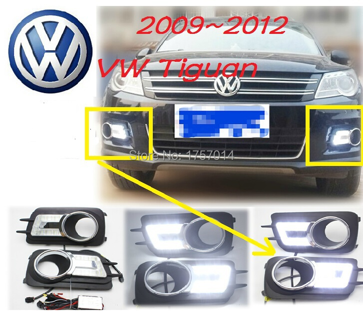 2010~2012 volkswagen Tiguan LED daytime running light  2pcs/set+wire of harness10W 12V,6500K;Free ship,POLO,lavida,Touareg