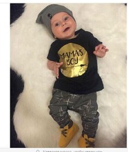 Retai 2016 baby boy clothes set cotton Fashion letters printed T-shirt+pants 2pcs Infant clothes newborn baby clothing set