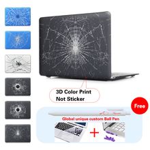 Broken Cracked Glass Print Black Laptop Case For Mac Book Pro 13 Cover 13.3 13″ Inch Case For Laptop Cover Apple Macbook Pro Air