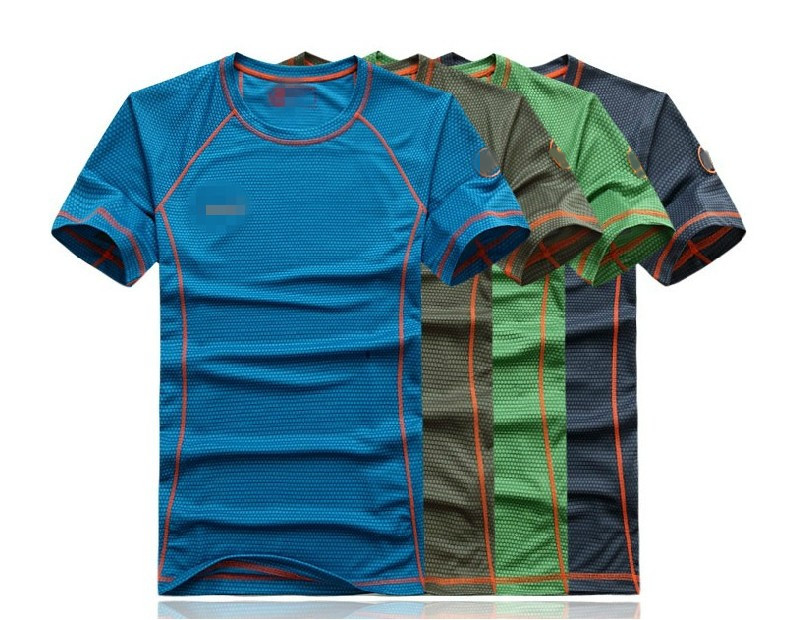 2015 new coolmax wicking breathable wicking short sleeve outdoor sports quick-drying speed drying round neck T-shirt M