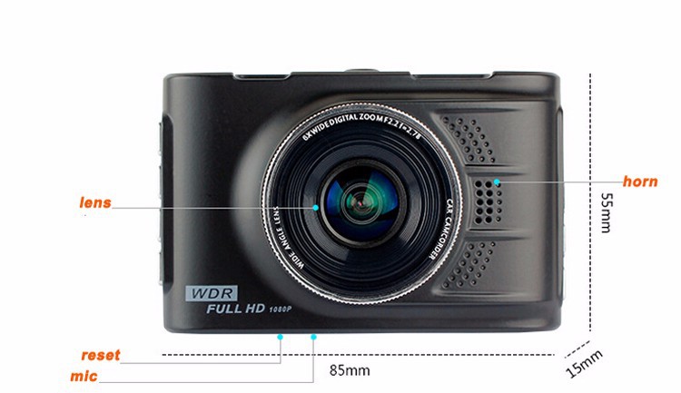 NEW 3.0 inch FH01 1080p manual car camera hd dvr G-sensor NTK96650 camera car , Camera video recorder (2)
