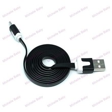 Free Shipping Cell phone Cable 1M Colorful Noodle Flat Micro USB Data Charger Cable For Samsung