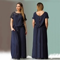 Elegent Women Cozy Summer Short Sleeve Long Evening Party Prom Maxi Dress Vestidos Summer Dress Plus