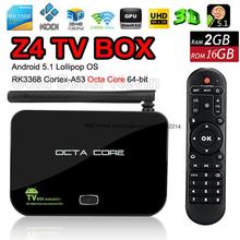 Newest Android 5.1 Lollipop TV Box Z4 Smart Mini PC RK3688 Cortex-A53 Octor Core 64-bit 2G 16G Dual Wifi Bluetooth 4K H.265 IPTV