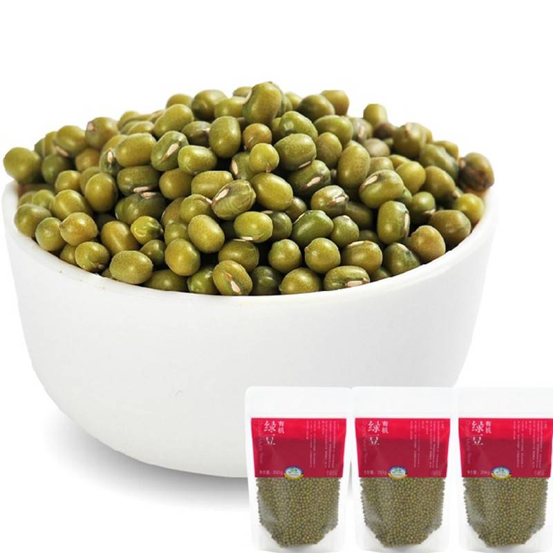 China s organic food green beans 350 gx3 packing level of mung bean grain Natural green