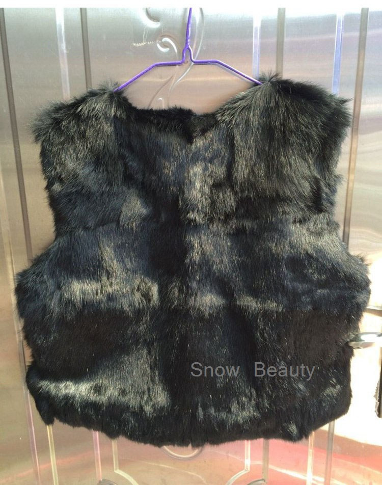 women rabbit fur vest short (37)