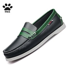 MEE Men’s 100% Genuine Leather Driving Casual Shoes,2016 New Handmade Boat Shoes,Brand Design Flats Loafers For Men K217