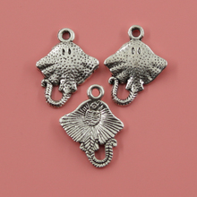 25pcs 21*13 mm Stingray fish Charms Pendants Jewelry Making Handmade,Antique Silver Plated,DIY Bracelet Necklace