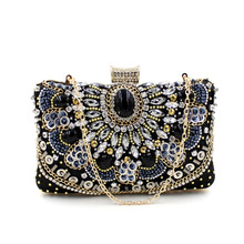 2015 Hot Sale Small Beaded Clutch Purse Elegant Black Evening Bags Wedding Party Clutch Handbag B3012