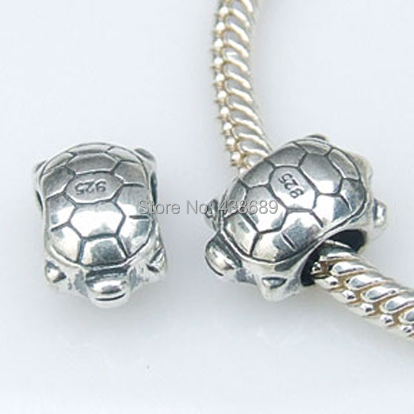 wholesale original 925 Sterling Silver animal turtle charms bead Fits Pandora Style snake chain ...