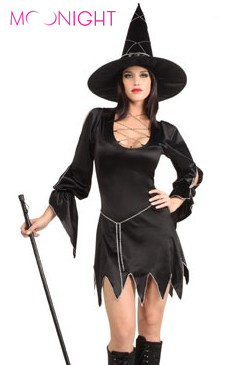 Free Shipping Halloween Women Masquerade Costumes Witch Costume Adult Costume and hat Adult Cosplay Costume Suit