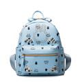 Fashion Cartoon Print Rivet Backpack Women Japan And Korean Style PU Casual Travel Bag Designer Small