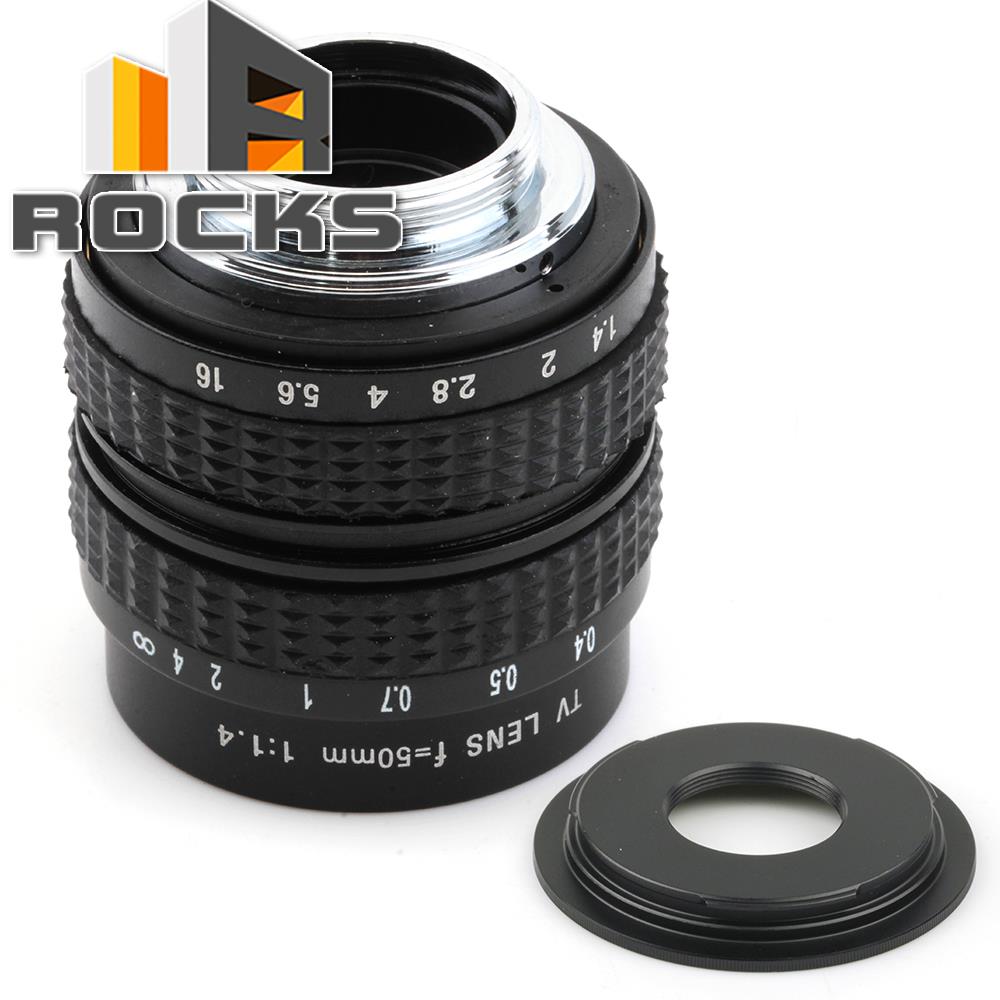50mm f1.4 CC TV Lens + C mount to Micro M4/3 / NEX / N1 / Pentax Q /Fuji / e.o.s M M2 Adapter For Panasonic Camera + Lens Cap
