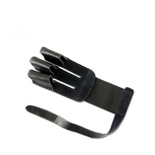 New Medium Sized 3 Fingered Black Leather Three Finger Archery Glove For Archery Recurve Bow And