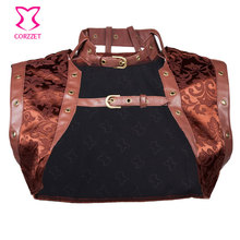 Steampunk Clothing Women Plus Size Gothic Corsets And Bustiers Burlesque Costumes Accessories Brown Sexy Corset Jacket Coat