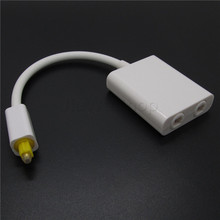 Digital Toslink Optical Fiber Audio Splitter 1 to 2 Cable Adapter for DVD Player