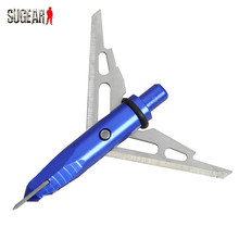 3pcs lot Outdoor Archery Sports 2 Blade 100 Grain Arrowhead Military Hunting Steel Arrow Tip Broadheads