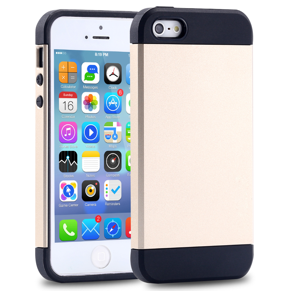 Slim Luxury Armor Back Case for iPhone 5 5s Accessories With Logo Hard Shell Fashion Dual