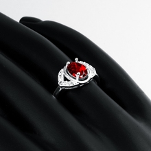 Luxury Ruby Jewelry 925 sterling silver rings for women CZ Diamond wedding rings anel feminino aneis
