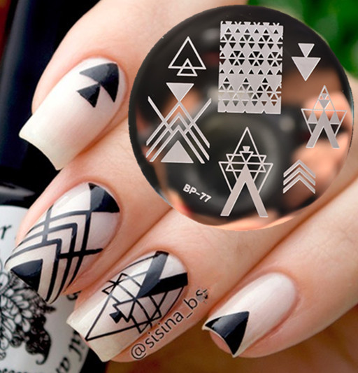 Newly BORN PRETTY BP77 Negative Space Nail Art Stamping Template Image Plate
