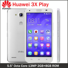 Original HUAWEI 3X Play 5.5” Android 4.2 MTK6592 Octa Core Mobile Phone 1.4GHz RAM 2GB ROM 8GB 13MP WCDMA GPS HD Smartphone