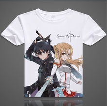 New 2016 Sword Art Online T-shirt Asuna Kirigaya Kazuto Cosplay T Shirt Fashion Anime Cotton Tops For Men Women free shipping