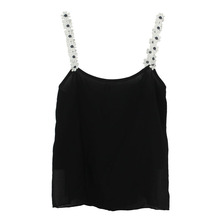 Feitong Fashion Women Summer Sexy Sleeveless Backless Loose Chiffon Blouse Lace Flower Strap Vest Shirt Tank