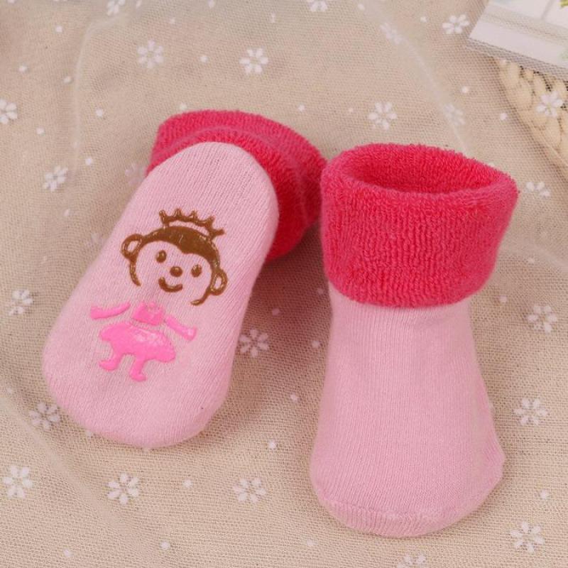 0-3 Year Old Cotton Baby Socks Autumn And Winter Thick Terry Baby Socks Solid Color Socks For Children Kids Antiskid Socks