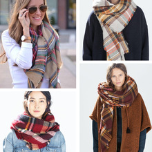 Za Major Winter 2015 Tartan Scarf Desigual Plaid Scarf Cuadros New Designer Unisex Acrylic Basic Shawls Women’s Big Size Scarves