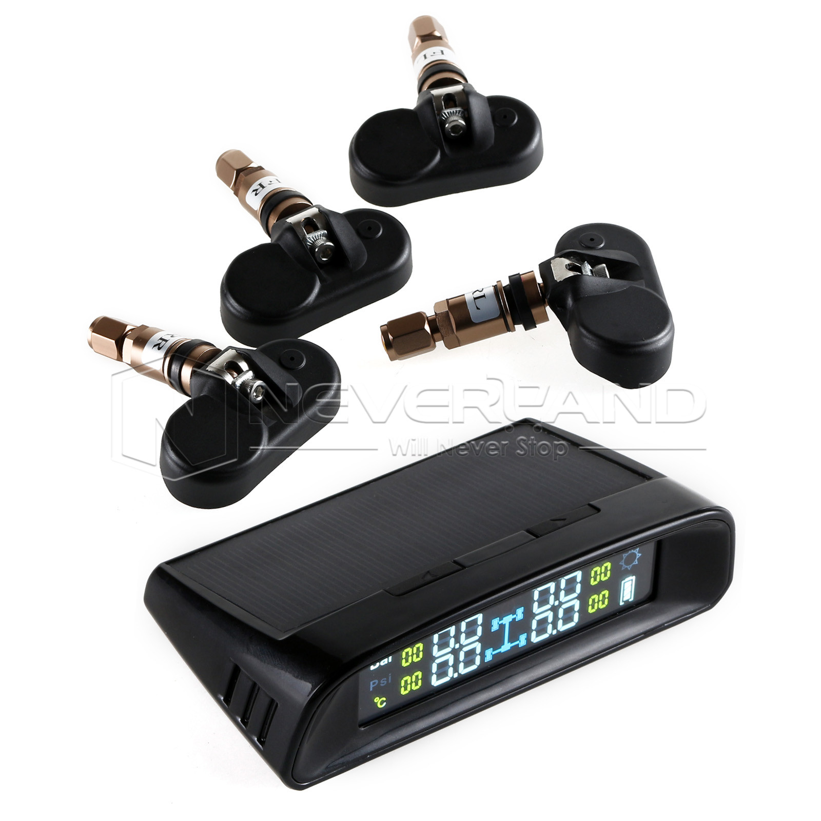 TPMS LCD Display Car Wireless Tire Tyre Pressure Monitoring System 4 Internal Sensors For Cars Solar Power D10 TPMS LCD Display Car Wireless Tire Tyre Pressure Monitoring System 4 Internal Sensors For Cars Solar Power D10
