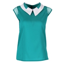 Fashion Women Chiffon Blouse Casual Summer Loose Vest Lapel Tops OL Style Shirt Plus Size Hots