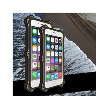 LOVE MEI for iPhone 6 Plus / 6s Plus Case Metal Silicone + Genuine Leather Cover for iPhone 6s / Plus 6 Plus Mobile Phone Bag