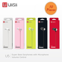 Lot 10 Earphones UiiSii U5 3.5mm Earbuds with Microphone Auriculare for Mobile Phone iPhone Samsung Xiaomi MP3 Player Tablet New