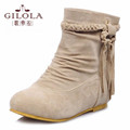 new fashion ankle wedge heels women boots tassel snow women s shoes woman autumn boots motorcycle