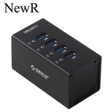 Алюминиевый 4 разъём(ов) USB 3.0 концентратор с 12 В / 2.5A питания ес / UKPlug черный и щепка для ноутбуков компьютерная периферия бесплатная доставка