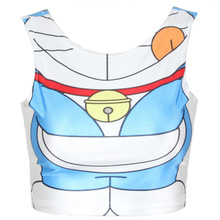 sale white Short exercise vest Dora a dream prints sleeveless round neck tank top crop top.ty8019