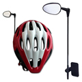 MTB Bike Bicycle Helmet Mount Rear View Vision Mini Mirror Multi Angle Adjustable Safty Black Free