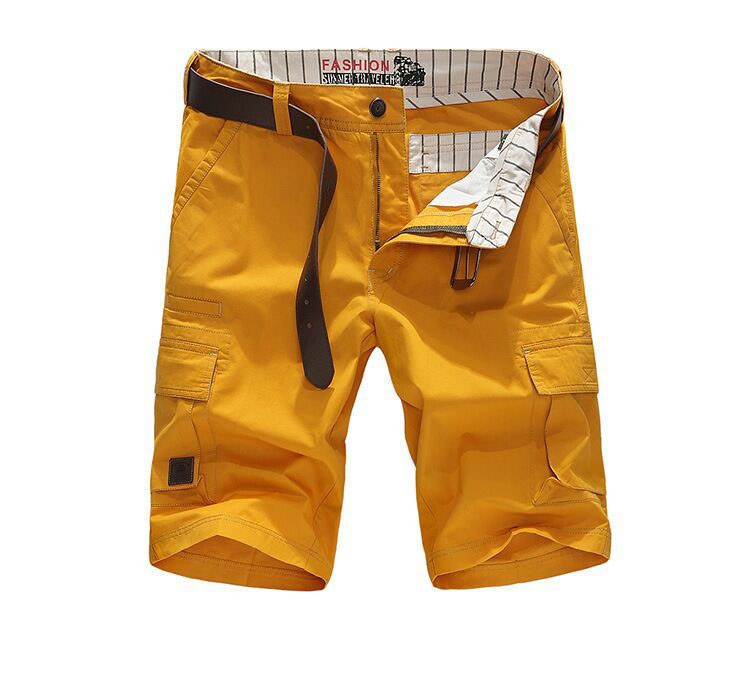 2015 New Summer Breathable Yellow Red Casual Pure Cotton Shorts Large Fashion Beach Army Plus Size Brand AFS JEEP 30~40 42 44