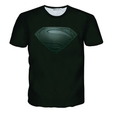 Man of Steel Superman Black logo Armour 3D Print T-shirt Cotton Unisex Tee Shirts Short Sleeve Casual Homme Loose Summer DC Tops